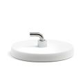 Krokmagnet Ø 66 mm hvit med L-krok, 7,5 kg last, gummiert
