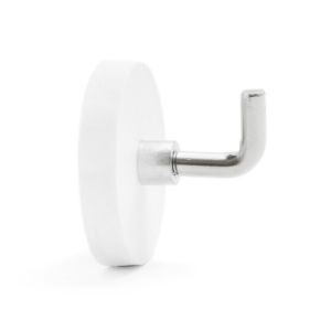 Neodymmagnet 31 mm hvit gummibelegg med krok