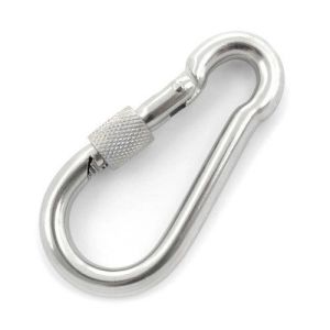 Karabinkrok med sikkerhetslås – 4 mm