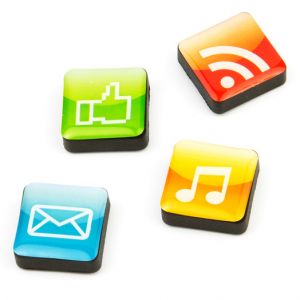 Kjøleskapsmagneter - mobilapper, ikoner 4 stk.