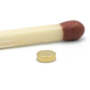 Mini neodymium diskmagnet Ø 3 x 1 mm, gull