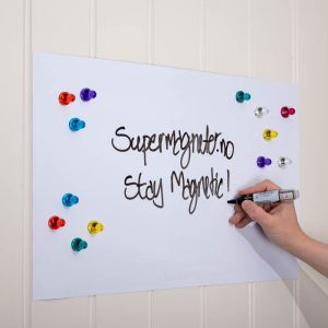 Magnetisk whiteboard 100 x 60 cm, selvklebende, hvit