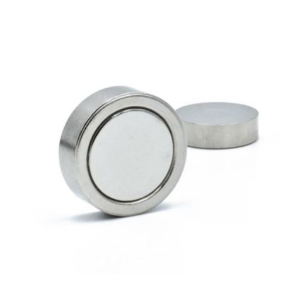 Forsterket potmagnet Ø 20 x 6 mm