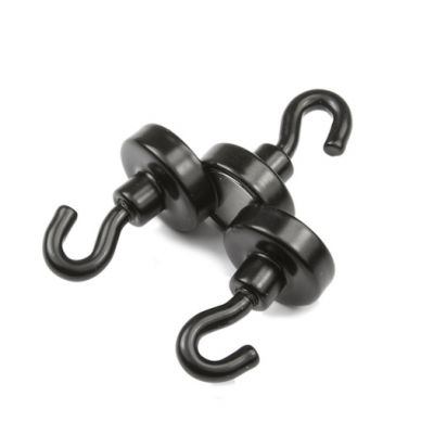 Magnet med krok Ø 20 mm Sort