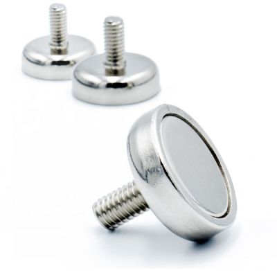 Magnet Ø 16 x 5 mm, utvendig gjenge M4