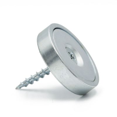 Robust supermagnet Ø 32 x 7 mm med skruehull 
