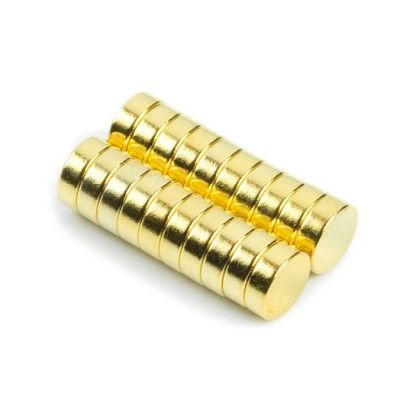 Diskmagnet Ø 6 x 2 mm, gull