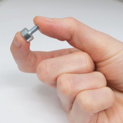 Magnet Ø 10 mm med utvendig gjenge M4