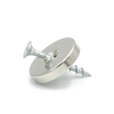 Diskmagnet Ø 25 x 5 mm med skruehull