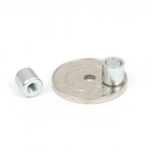 Mini magnet Ø 6 x 6 mm med innvendig gjenge M3
