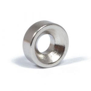 Magnet Ø 8 mm med forsenket skruehull
