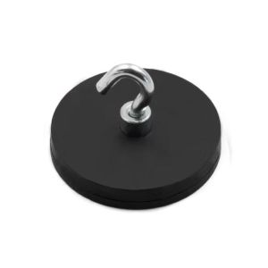 Neodymmagnet med krok Ø 43 mm, gummibelagt, supersterk
