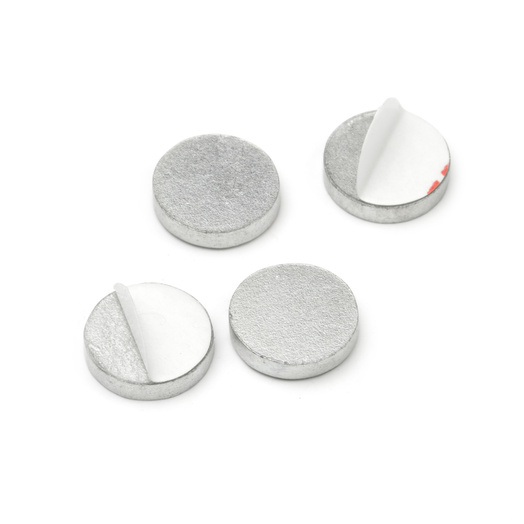 Selvklebende metall disk Ø 10 mm med 3M lim | Din nettbutikk for magneter