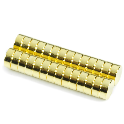 Gull diskmagnet Ø 8 x 3 mm | Sterk neodymmagnet med bæreevne 1,6 kilo