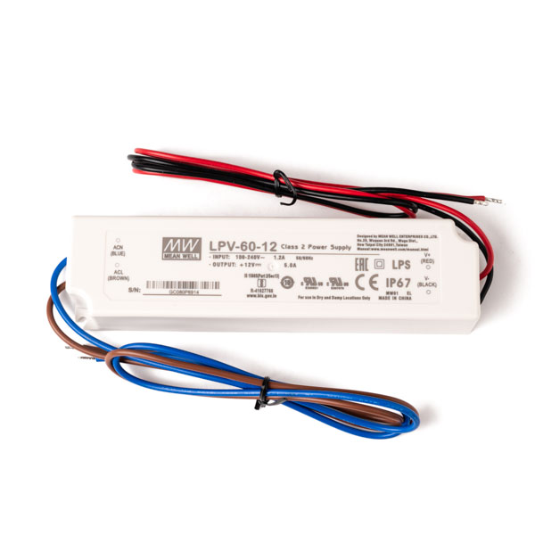 Strømforsyning 12V 60W 5A | Power supply LED-driver IP67
