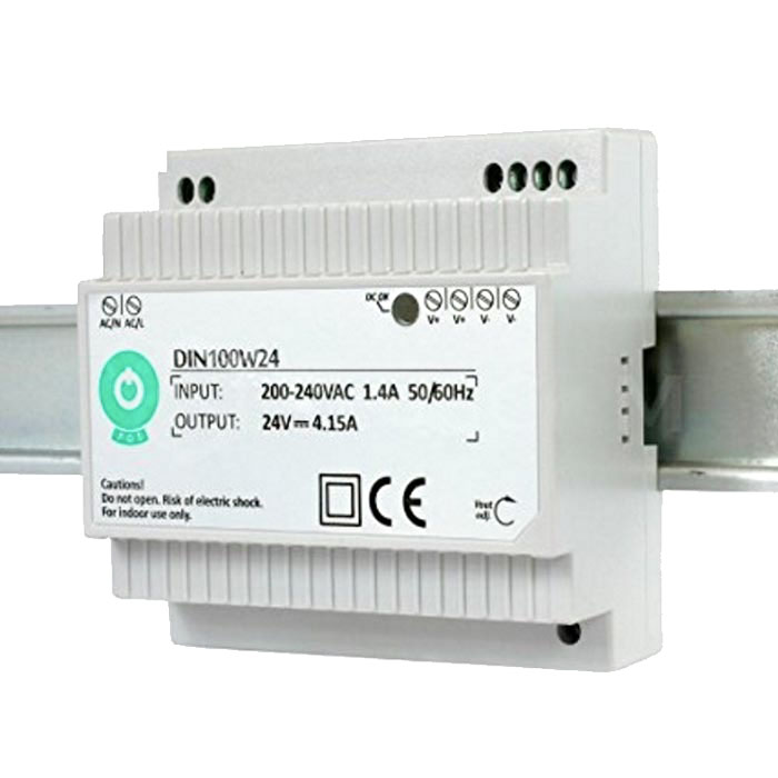 DIN-skinne strømforsyning 24V 4,15A 100W Trafo