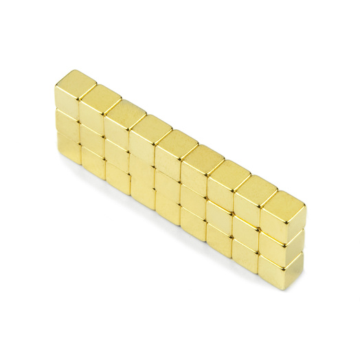 Kubemagnet 5 mm i gull farge | Gold-plated kube